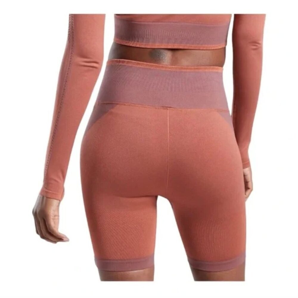 Athleta Legend Seamless Bike Short Women's Size 2X  Estruscan Red Flora Mauve ER